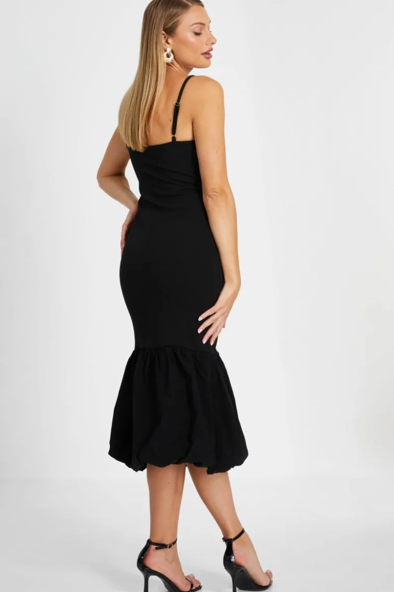 Midi Dresses*Quiz Puff Ball Midi Dress Black