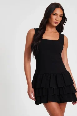 Skater Dresses*Quiz Ruffle Mini Dress Black