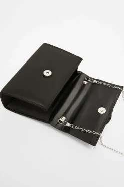 Handbags*Quiz Satin Top Handle Bag Black