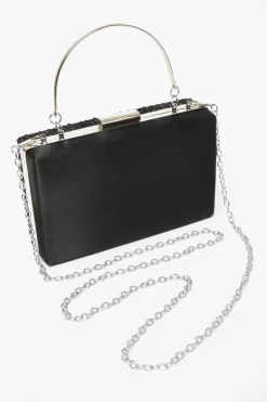 Handbags|Clutch Bags*Quiz Scattered Diamante Box Bag Black