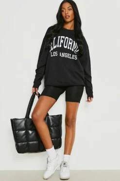 Sweatshirts|Hoodies & Sweatshirts*boohoo Tall Varsity California Print Sweatshirt black