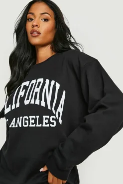 Sweatshirts|Hoodies & Sweatshirts*boohoo Tall Varsity California Print Sweatshirt black