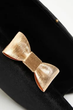 Handbags|Clutch Bags*Quiz Velvet Bow Box Bag Black