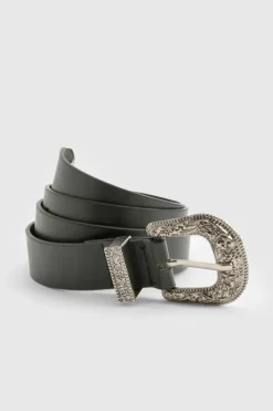 Belts*boohoo Western Buckle Belt black