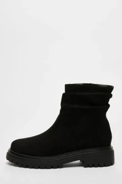 Ankle Boots*Quiz Wide Fit Faux Suede Ankle Boots Black
