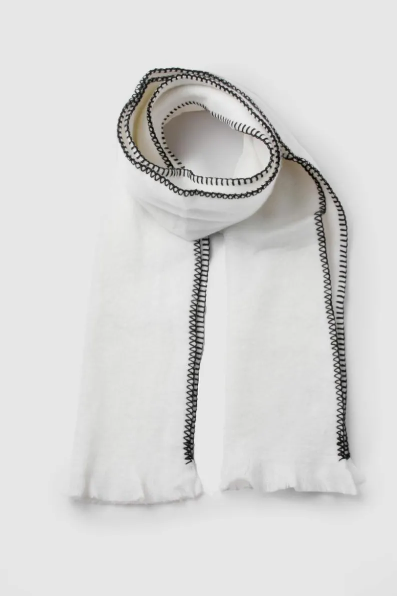 Hats & Gloves|Hats & Gloves*boohoo Blanket Stitch Trim Knitted Scarf cream