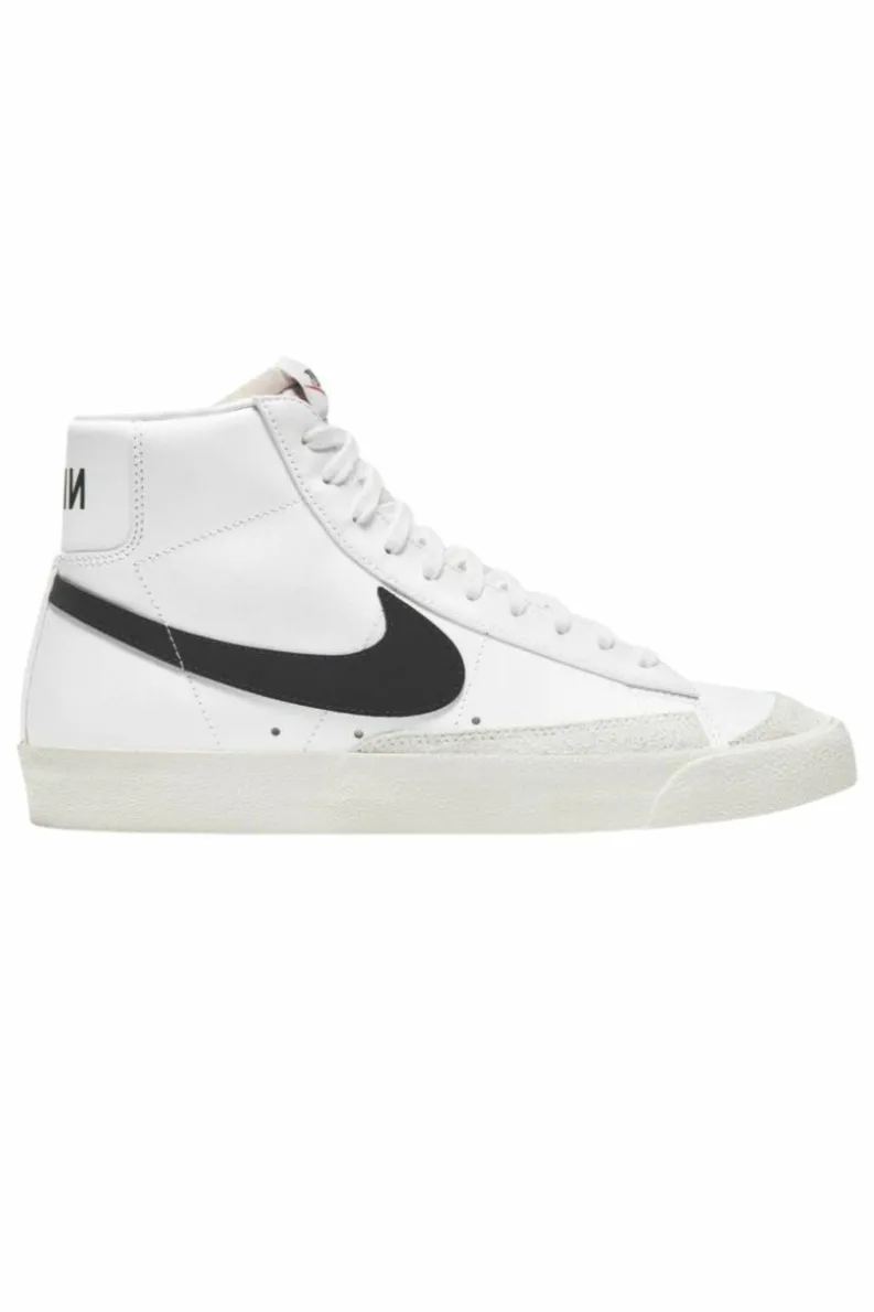 Trainers*Nike Blazer Mid 77 Vintage Black Logo Sneakers White
