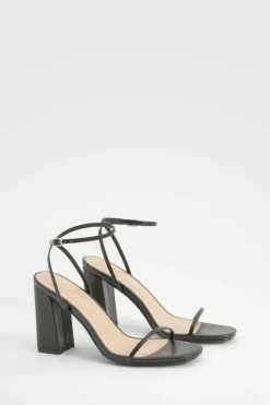 Sandals|Heels*boohoo Block Heel Two Part Sandals black