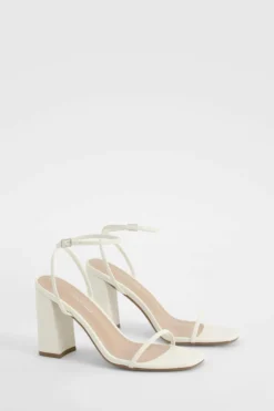Sandals|Heels*boohoo Block Heel Two Part Sandals white