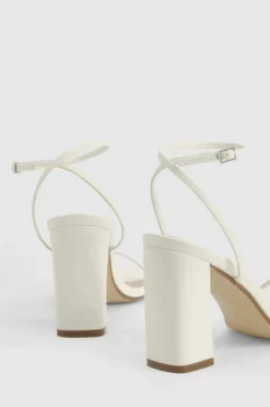 Sandals|Heels*boohoo Block Heel Two Part Sandals white
