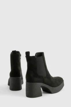 Heels|Heeled Boots*boohoo Block Heeled Chelsea Ankle Boot black
