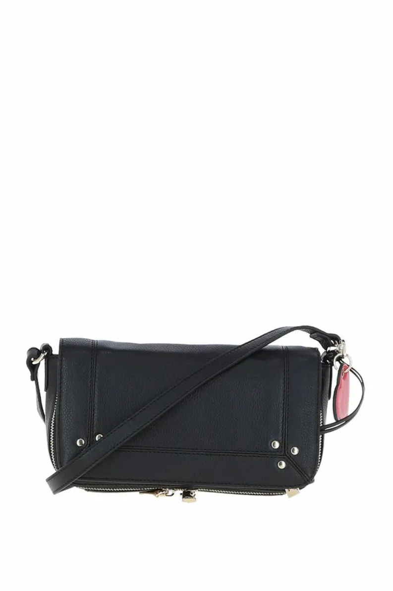 Shoulder Bags|Handbags*Ashwood Leather Blossom Flap Over Real Leather Shoulder Bag Black