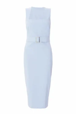 Midi Dresses*Quiz Belted Midi Dress Blue