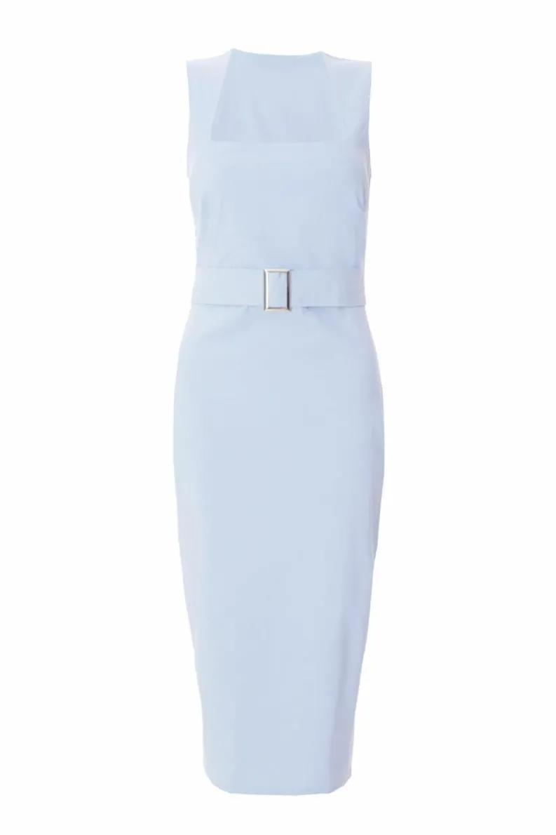 Midi Dresses*Quiz Belted Midi Dress Blue