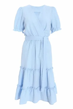 Midi Dresses*Quiz Frill Midi Dress Blue