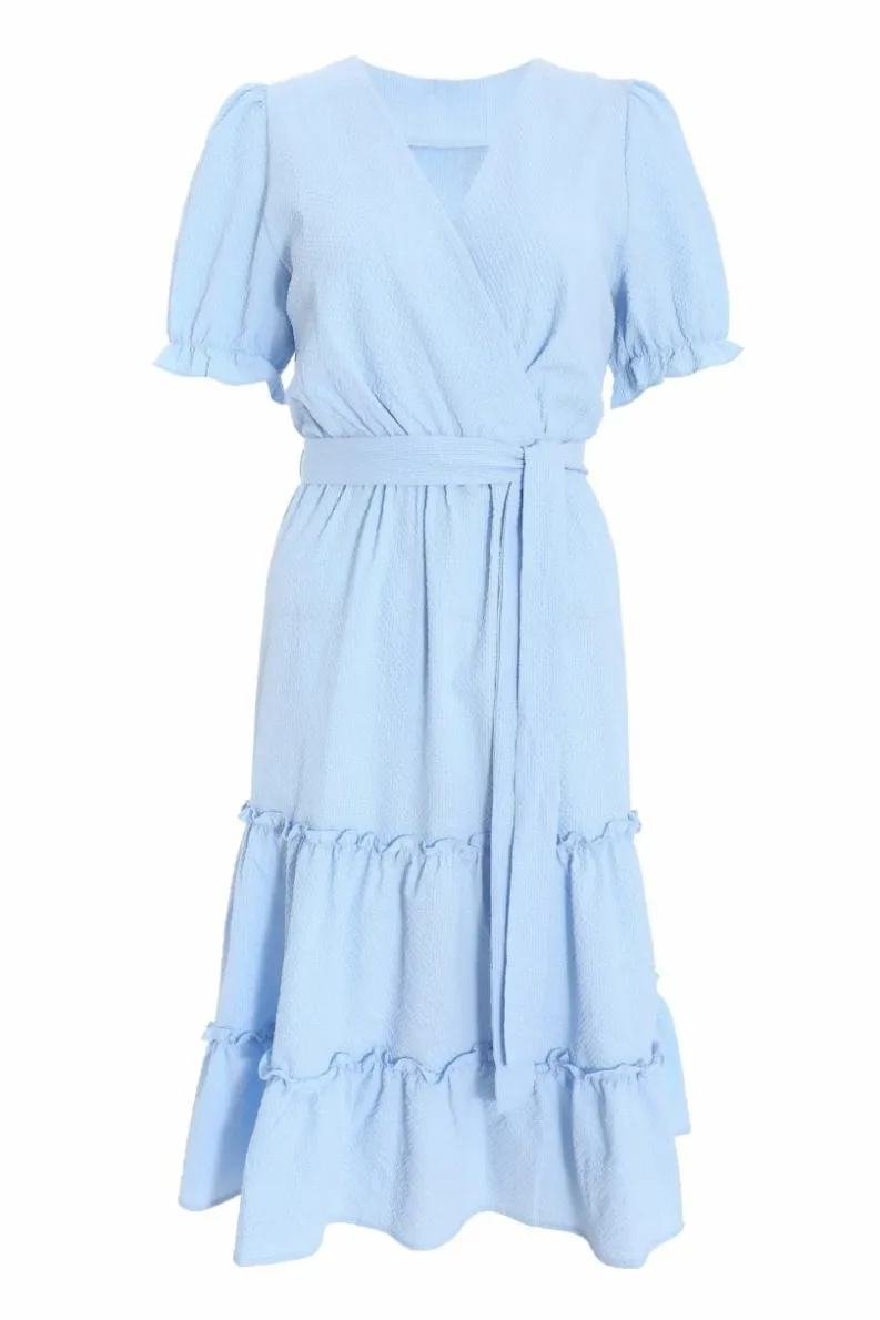 Midi Dresses*Quiz Frill Midi Dress Blue