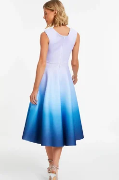 Midi Dresses*Quiz Ombre Midi Skater Dress Blue