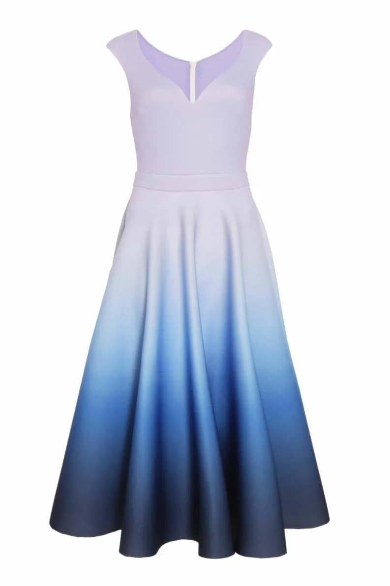 Midi Dresses*Quiz Ombre Midi Skater Dress Blue