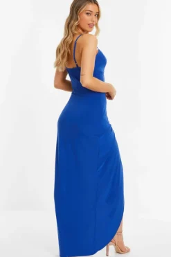Wrap Dresses*Quiz Wrap Maxi Dress Blue
