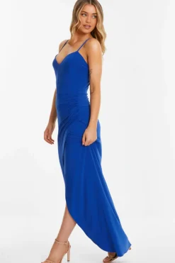 Wrap Dresses*Quiz Wrap Maxi Dress Blue