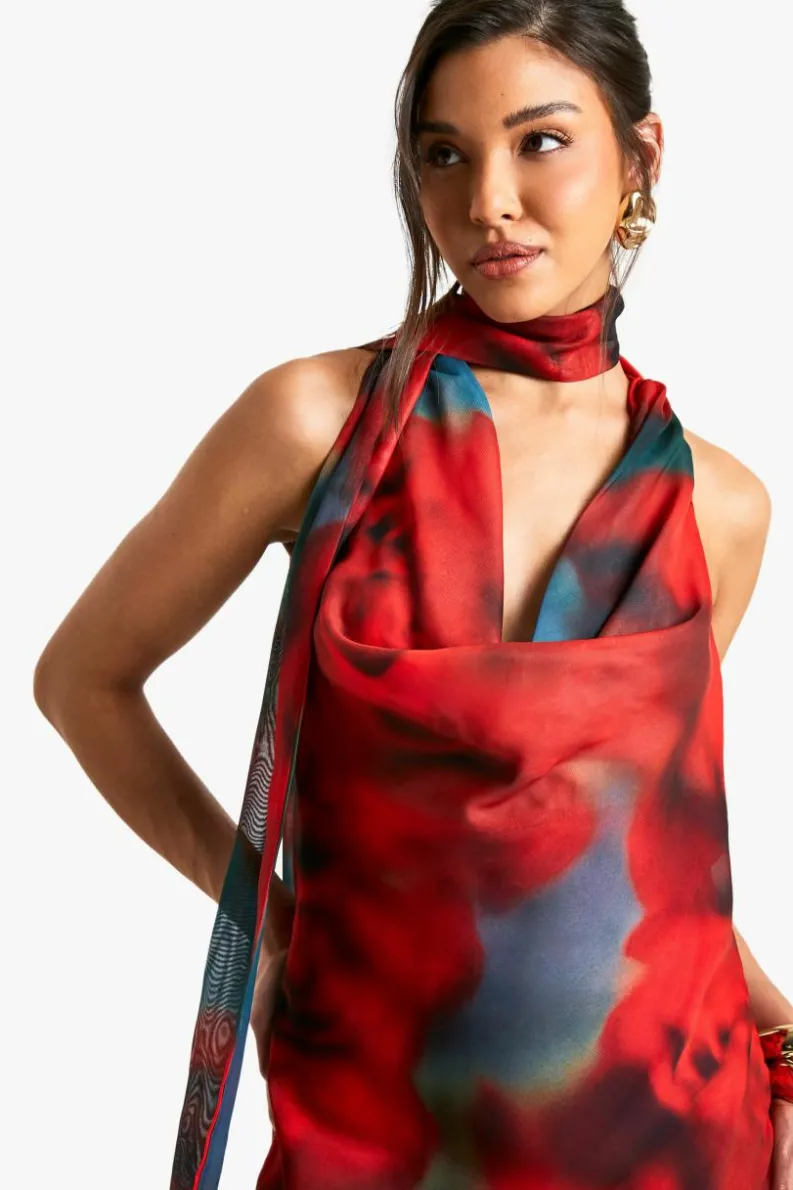 Maxi Dresses|Dresses*boohoo Blur Chiffon Halterneck Maxi Dress multi