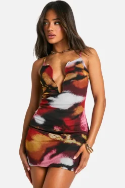Bodycon Dresses*boohoo Blur Print Trim Mini Dress multi