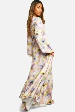 Smock Dresses|Maxi Dresses*boohoo Blurred Print Cut Out Ring Detail Maxi Dress multi
