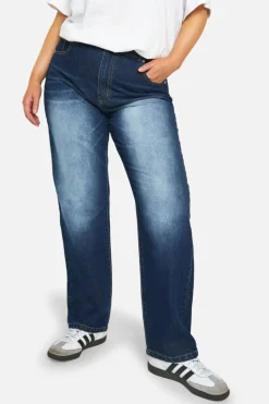 Up To 80% Off Winter Warmers|Denim*boohoo Basics Plus High Waisted Straight Leg Jeans washed indigo