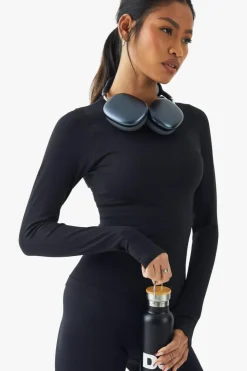 Long Sleeve Tops|Boohoo Basics*boohoo Basics Seamless Rib Long Sleeve Top black