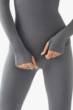 Long Sleeve Tops|Boohoo Basics*boohoo Basics Seamless Rib Long Sleeve Top charcoal