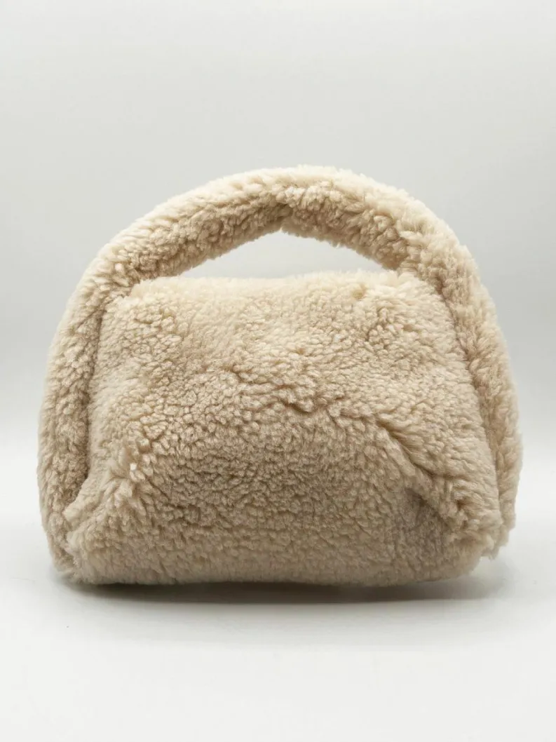 Handbags*SVNX Borg Grab Bag In Cream