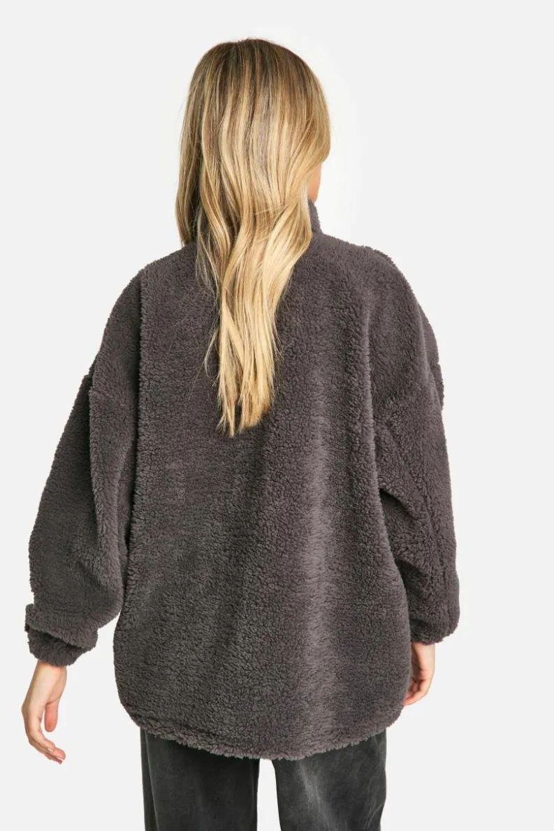 Sweatshirts|Hoodies & Sweatshirts*boohoo Borg Half Zip Oversized Sweatshirt charcoal