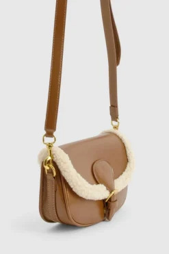 Cross-Body Bags|Handbags*boohoo Borg Lined Buckle Cross Body Bag tan
