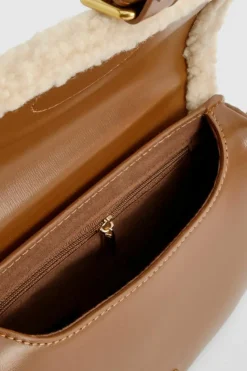 Cross-Body Bags|Handbags*boohoo Borg Lined Buckle Cross Body Bag tan