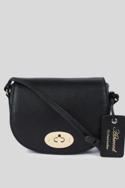 Cross-Body Bags|Handbags*Ashwood Leather Borsa della Moda' Real Leather Saddle Crossbody Bag Black