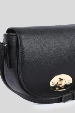 Cross-Body Bags|Handbags*Ashwood Leather Borsa della Moda' Real Leather Saddle Crossbody Bag Black