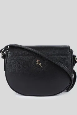 Cross-Body Bags|Handbags*Ashwood Leather Borsa della Moda' Real Leather Saddle Crossbody Bag Black