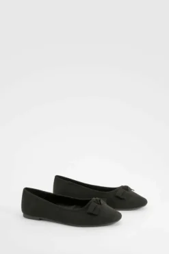 Ballet Flats|Flats*boohoo Bow Detail Ballet Flats black