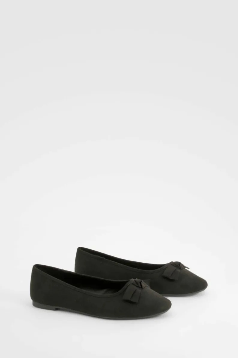 Ballet Flats|Flats*boohoo Bow Detail Ballet Flats black