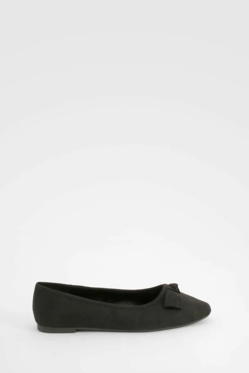 Ballet Flats|Flats*boohoo Bow Detail Ballet Flats black