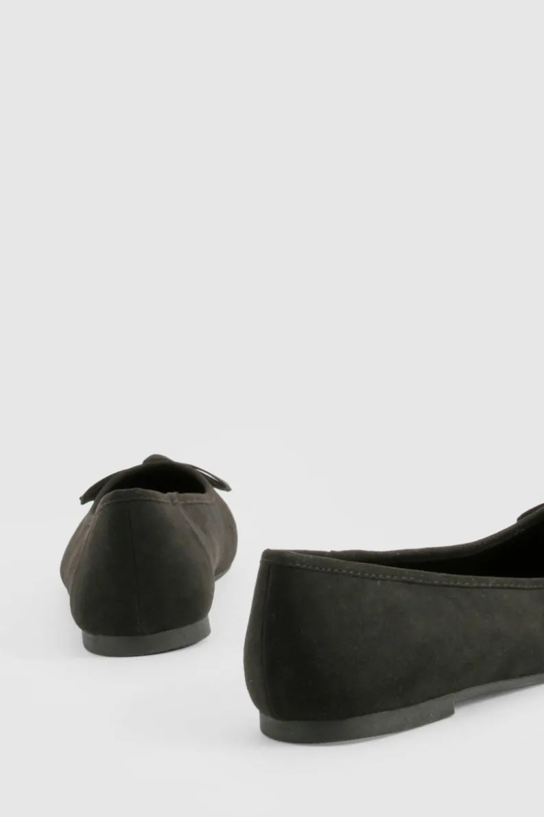 Ballet Flats|Flats*boohoo Bow Detail Ballet Flats black