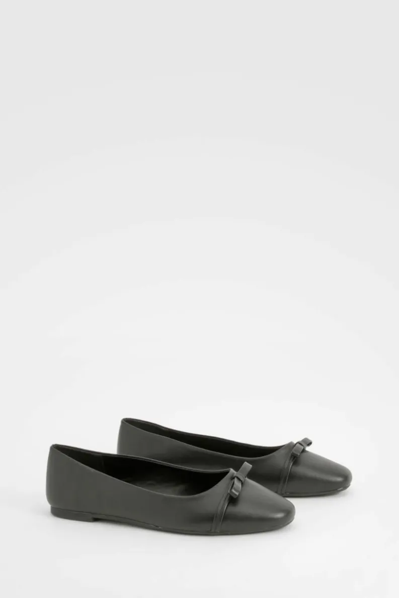 Ballet Flats|Flats*boohoo Bow Detail Ballet Flats black