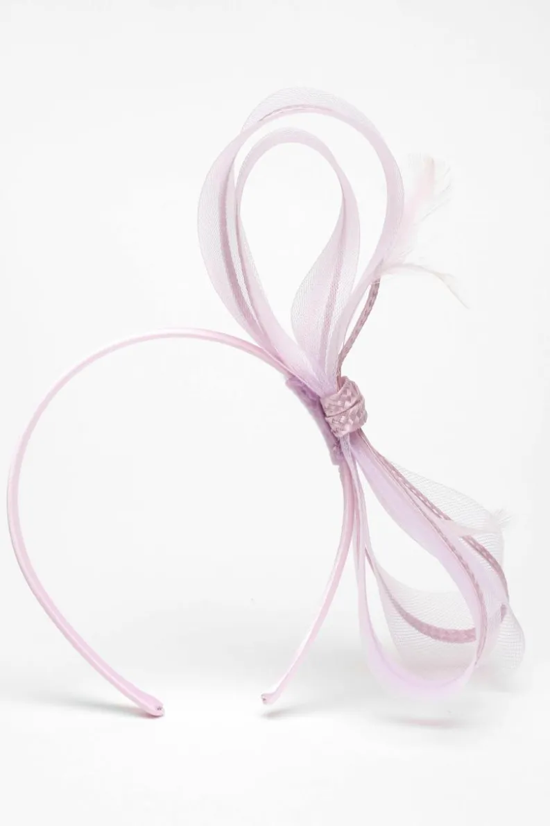 Hair Accessories*Quiz Bow Trim Headband Fascinator Lilac