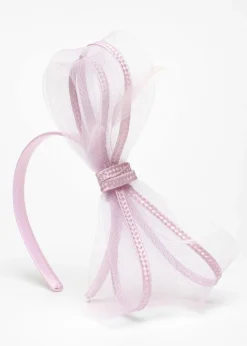 Hair Accessories*Quiz Bow Trim Headband Fascinator Lilac