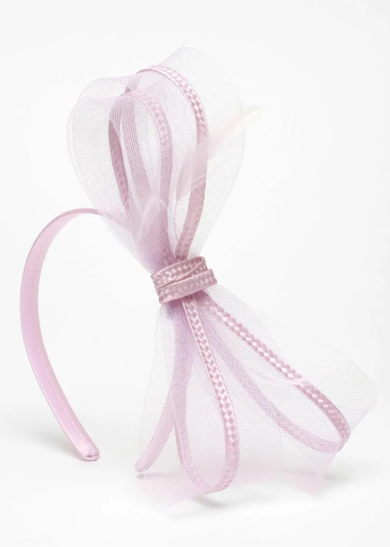Hair Accessories*Quiz Bow Trim Headband Fascinator Lilac
