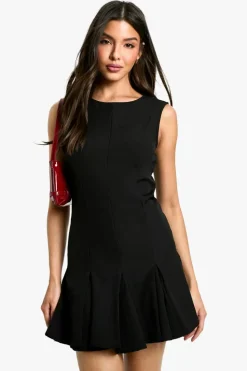 Skater Dresses|Suits & Tailoring*boohoo Box Pleat Tailored Mini Dress black