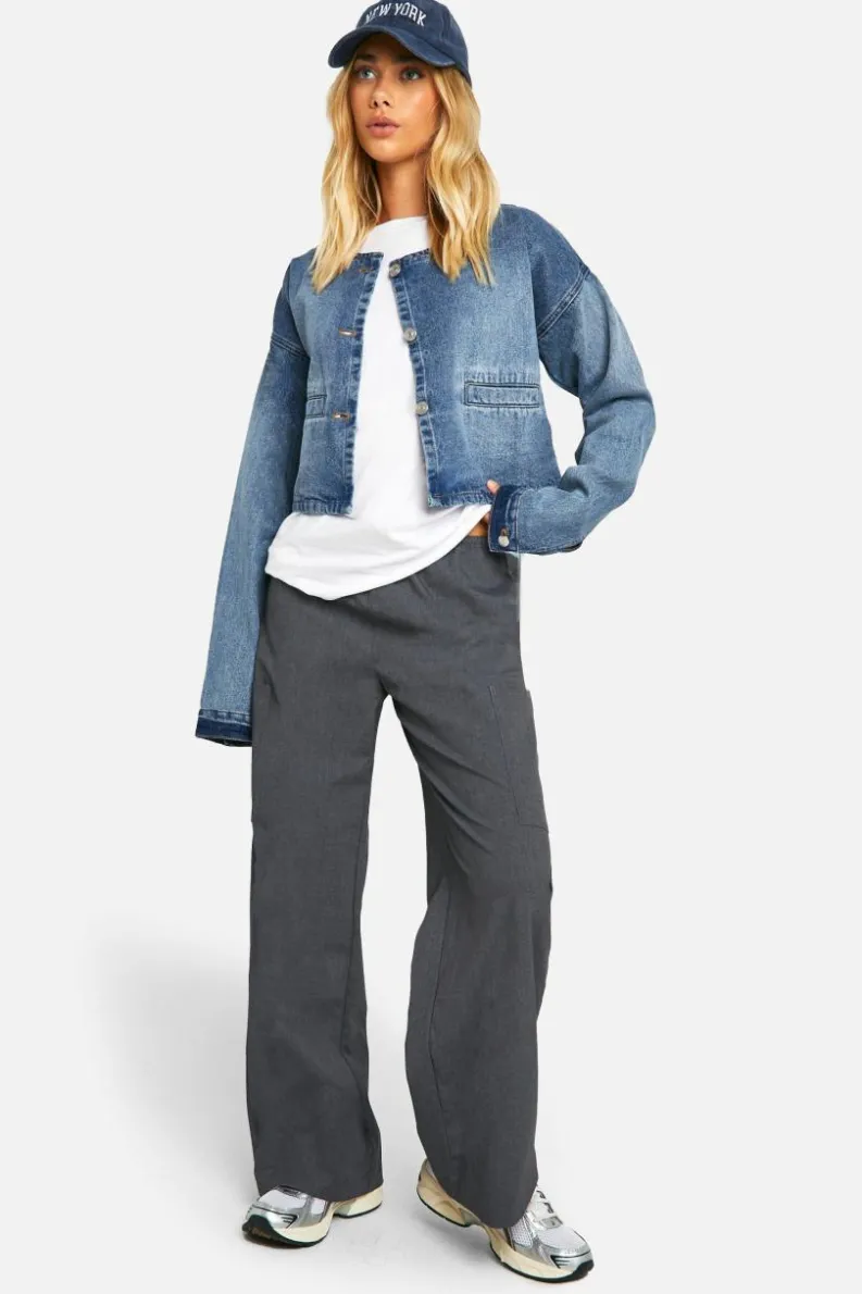 Up To 80% Off Winter Warmers|Denim Jackets*boohoo Boxy Pocket Detail Washed Denim Jacket washed indigo