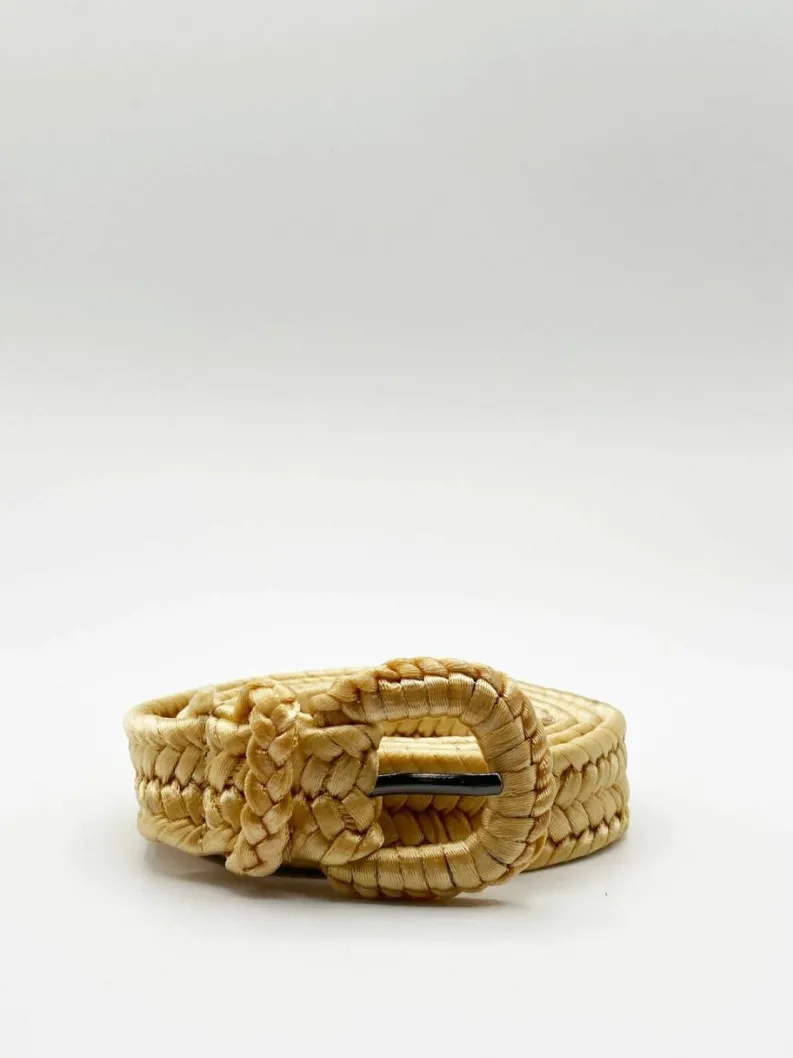 Belts*SVNX Braided Straw Belt Brown
