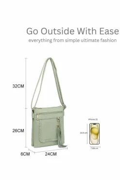 Cross-Body Bags*Kitise Braided Trim Double Compartment Crossbody Bag with Tassel Charm Baby Pink