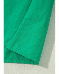 Shirt Dresses*Azura Exchange Bright Green Embroidered Ruffled Trim 3/4 Sleeve V Neck Mini Dress Multi